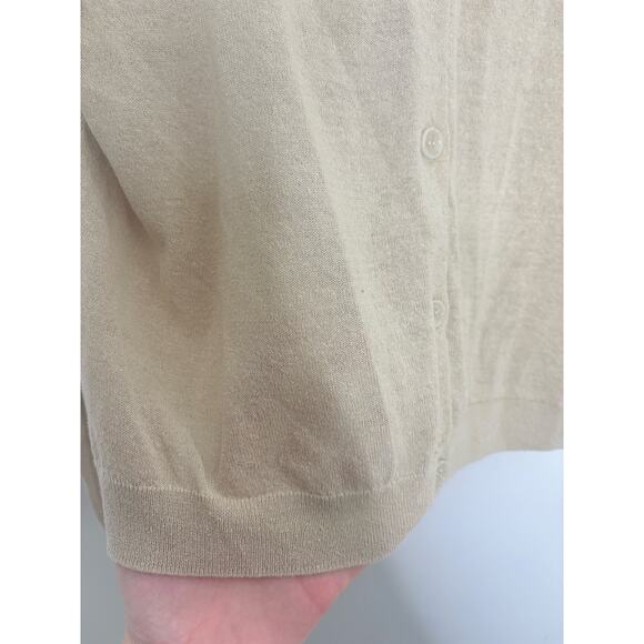 Zara Linen Cardigan Sweater Womens XL Cream - Picture 7 of 11